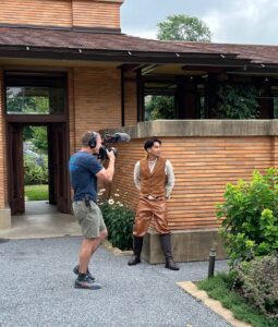 Actor filming