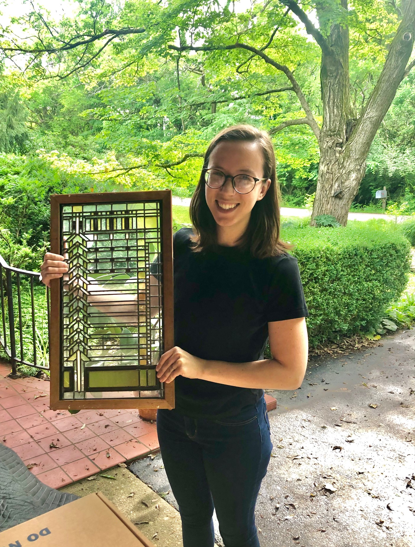 Taylor with art glass window